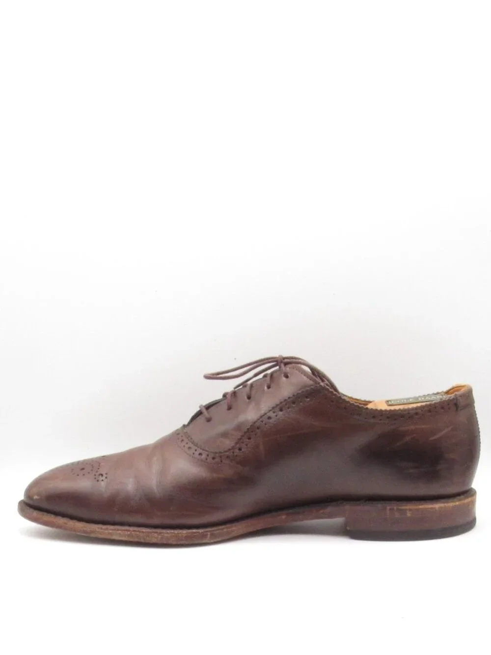 Allen Edmonds Brown Cornwallis Oxfords Size 10 E Medallion Toe Good Cond